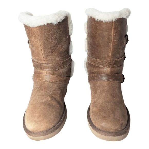 UGG Becket "Chestnut" Leather Winter Boot Size 6 - Picture 4 of 7